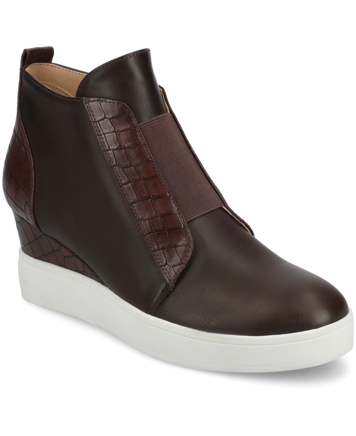 Shop Journee Collection Women's Clara Inside Zip Wedge Sneakers