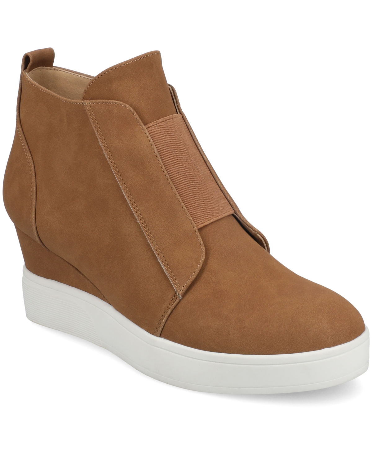 Shop Journee Collection Women's Clara Inside Zip Wedge Sneakers