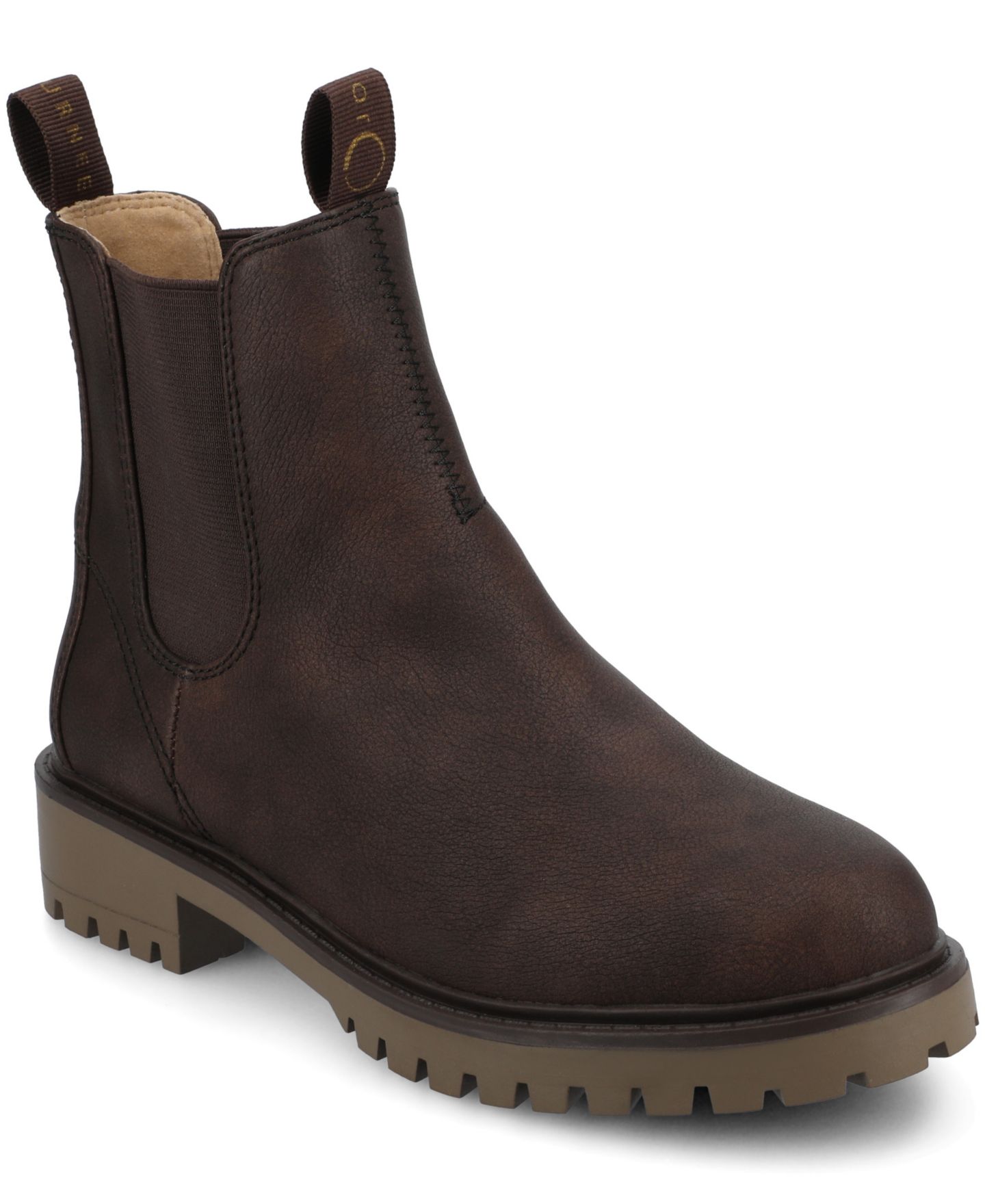 Женские ботинки Journee Collection Blanche Lug Sole Chelsea Booties, цвет: Шоколадный — фото 1