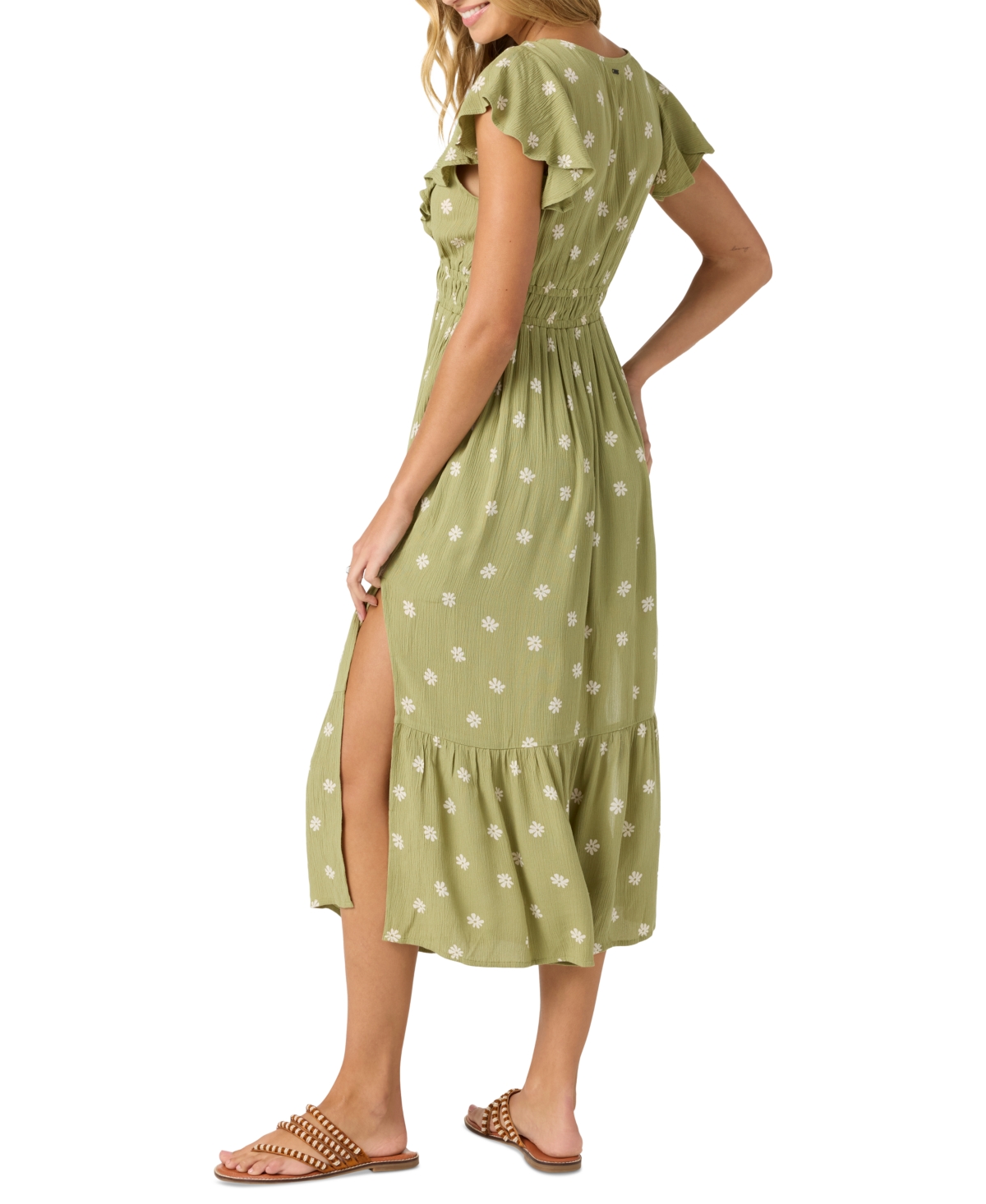 O'neill Juniors' Zetta Esme Short-sleeve Midi Dress In Mosstone