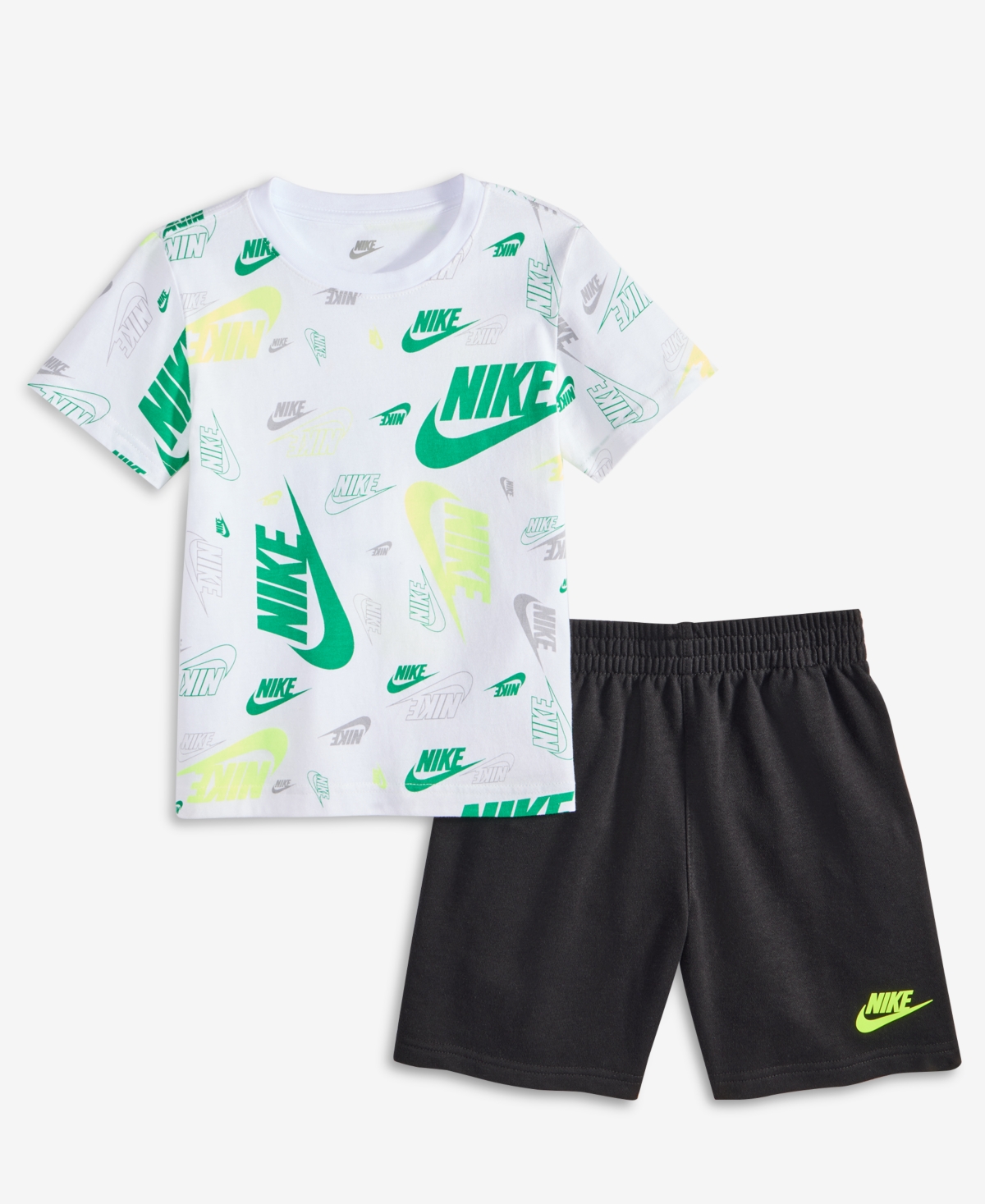 Nike Little Kids Printed T-shirt & Lightweight French Terry Shorts, 2 Piece Set