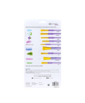 Crafter's Choice Synthetic White Taklon Paint Brushes, 15pc