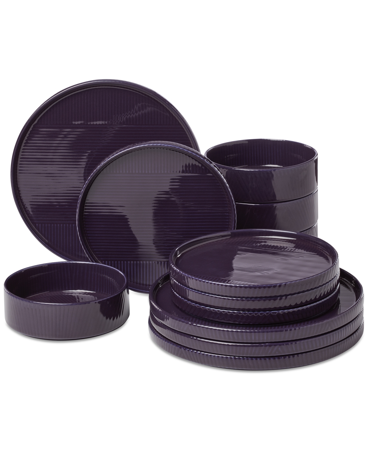 Modulus 12 Pc. Dinnerware Set, Service for 4 - Dark Purple