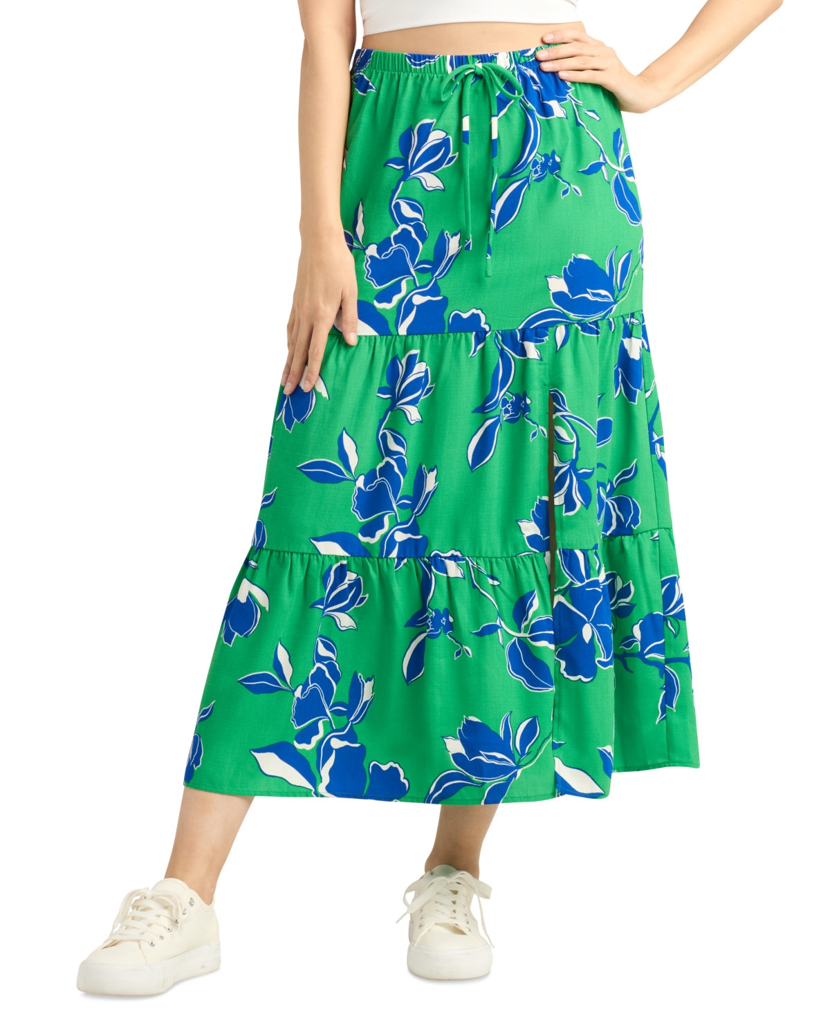 Juniors' Floral Pull-On Tiered A-Line Skirt - Color 11