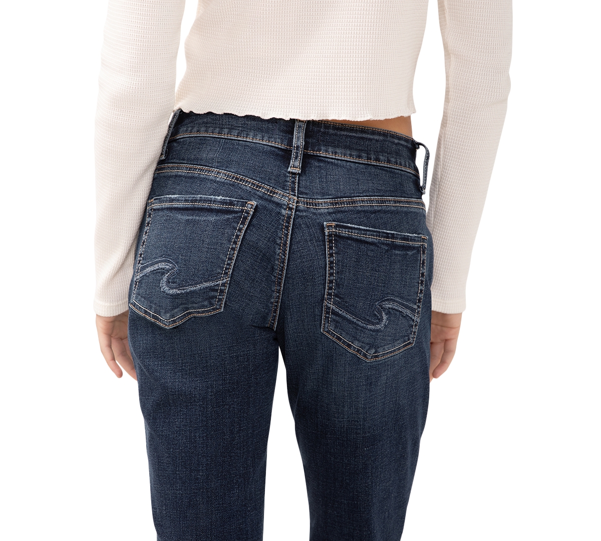 Shop Silver Jeans Co. Women's Boyfriend Mid Rise Slim-leg Jeans