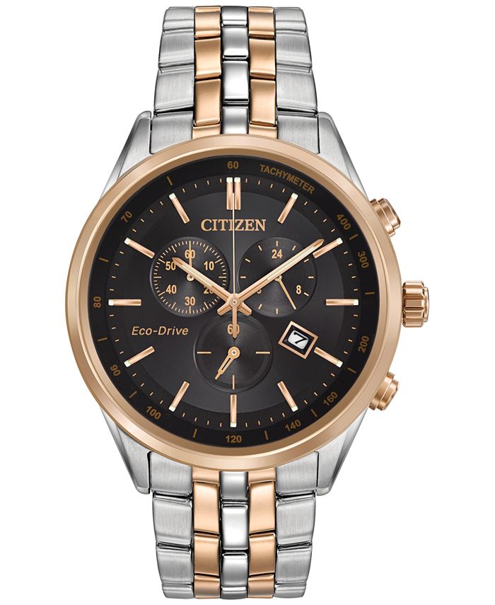 Citizen chronograph men's cheap two tone bracelet watch