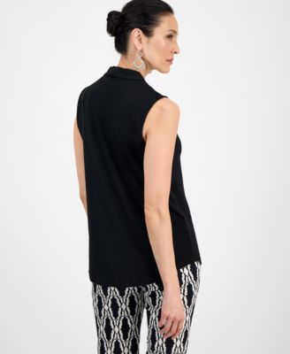 Petite Sleeveless V-Neck Top