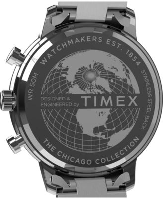 Men's Analog Silver-Tone Stainless Steel Watch, 45mm