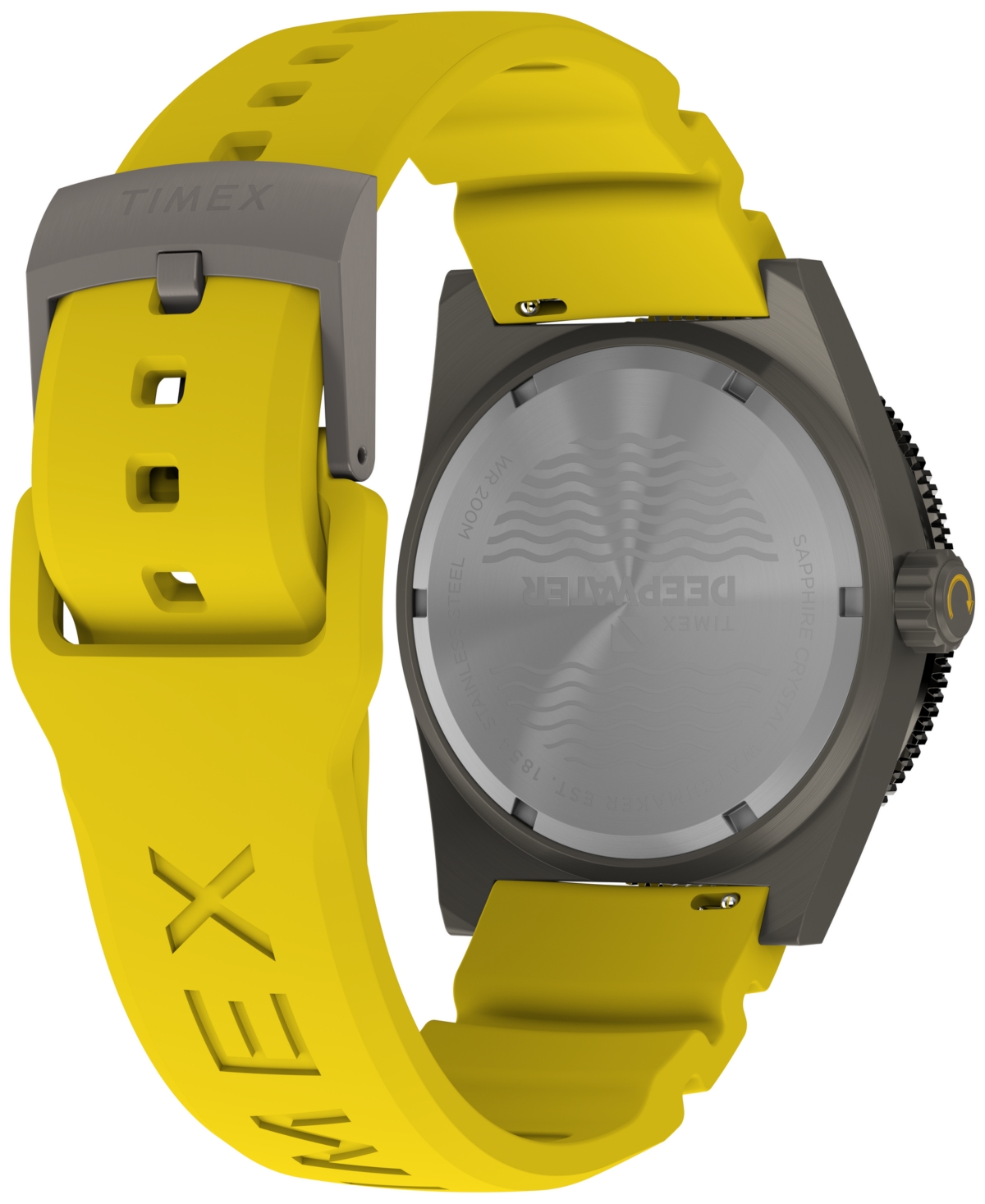 Timex Men's Analog Yellow Rubber Strap Watch, 41mm