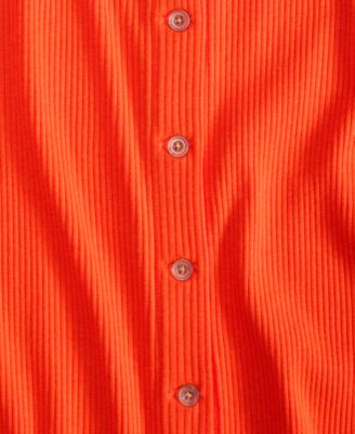 Women's Rib-Knit Button Down Midi Dress, Exclusively at Macy's