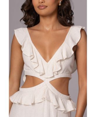 Women's Sunshine Ruffle Linen Dress