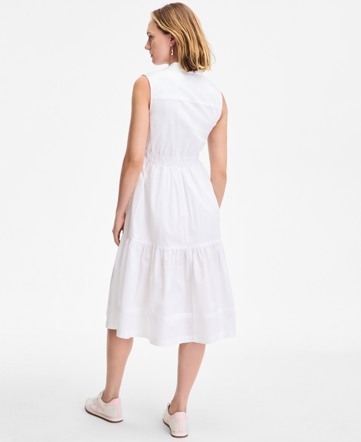 On 34th Women's Sleeveless Tiered Midi Shirtdress, Exclusively At Macy's