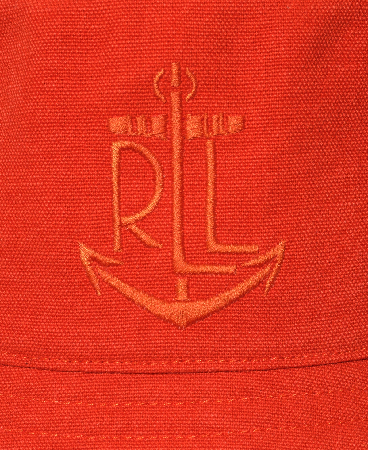 Ralph Lauren Anchor Embroidery Bucket Hat In Orange Lily
