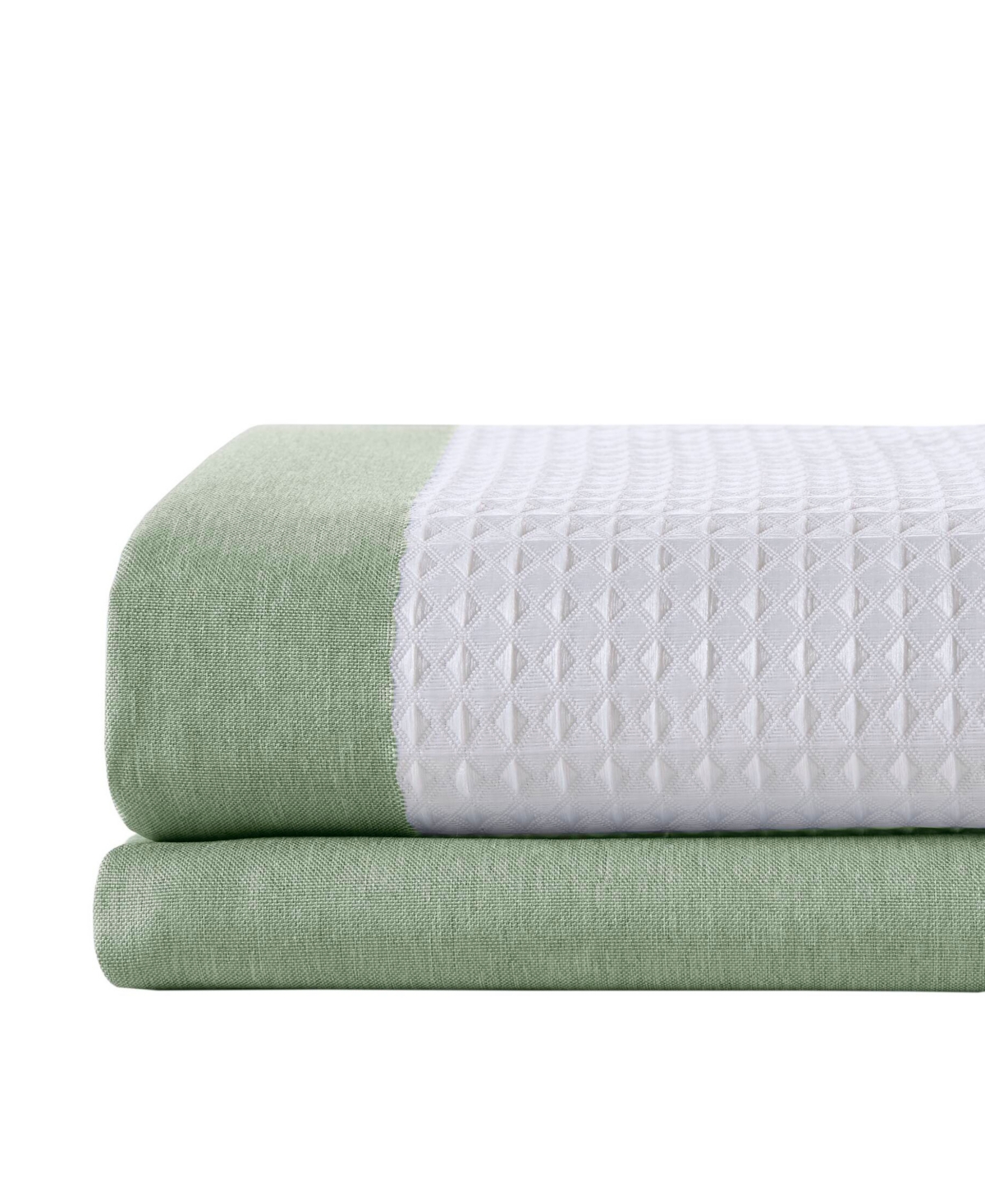 Madison Park Spa Waffle 3m-scotchgard Shower Curtain, 36" X 72" In Sage Green