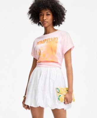Women's Cotton Bubble-Hem Mini Skirt, Exclusively at Macy's
