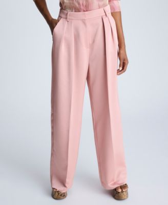 Kenneth Cole - Women's Satin Twill Pleated Wide-Leg Pants