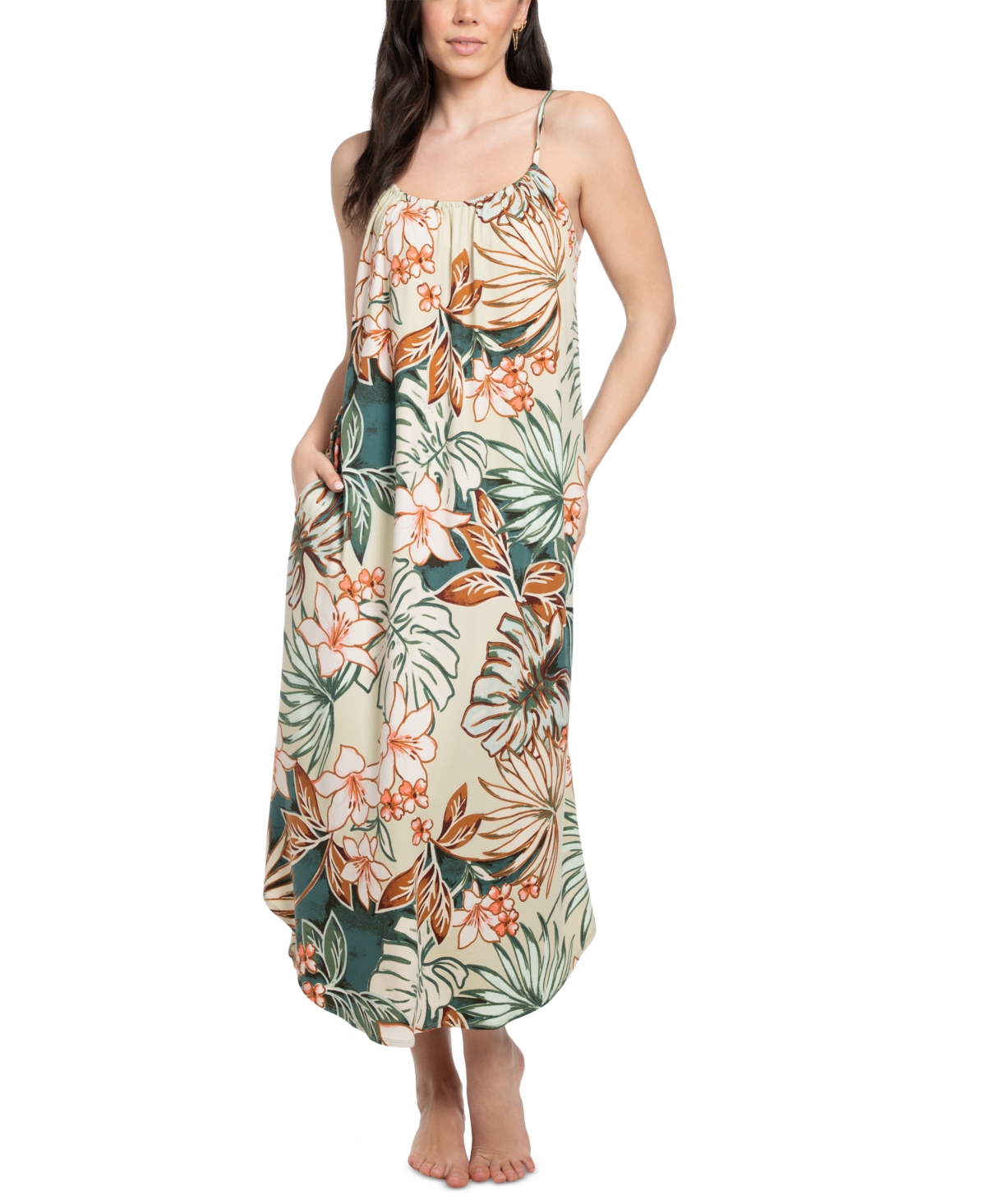 Women's Milana Floral Maxi Nightgown - Green