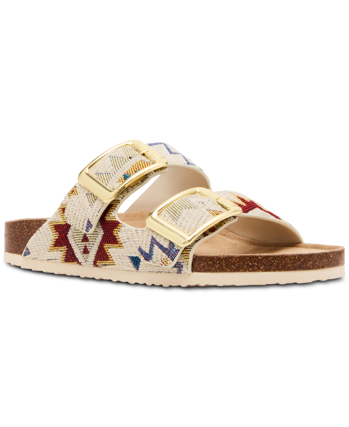 Bodie Buckle Footbed Slide Sandals - Natural Aztec