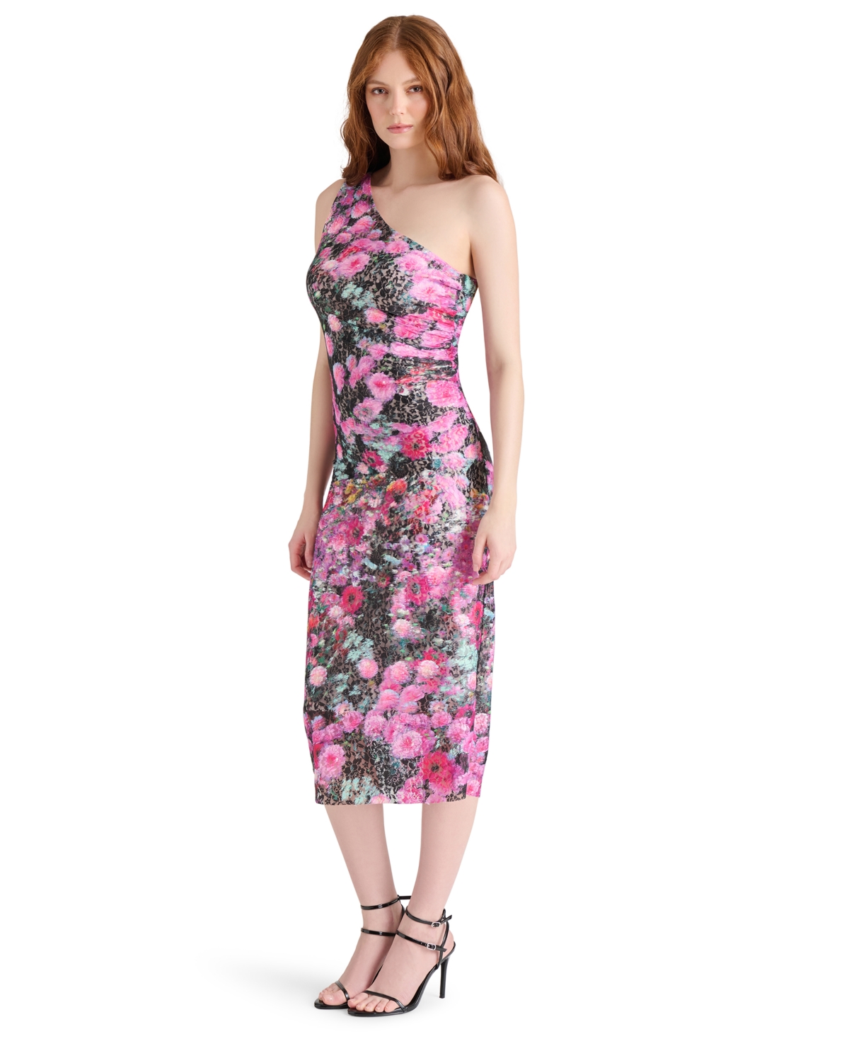 Steve Madden Sacha Floral Lace Body-con Dress In Black Multi
