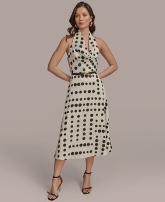 Donna Karan New York Women's Polka-Dot A-Line Dress - Macy's