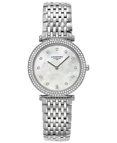 Longines Women's Swiss La Grande Classique de Longines Diamond Accents Stainless Steel Bracelet Watch 31mm L45150876