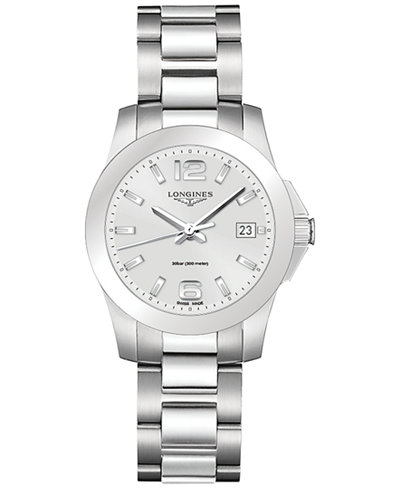 Longines Women's Swiss Conquest Stainless Steel Bracelet Watch 34mm L33774766