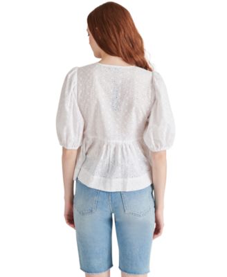 Women's Paula Eyelet Tie-Front Cotton Top