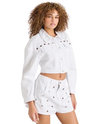 Women's Damiani Barrel-Sleeve Cotton Denim Jacket