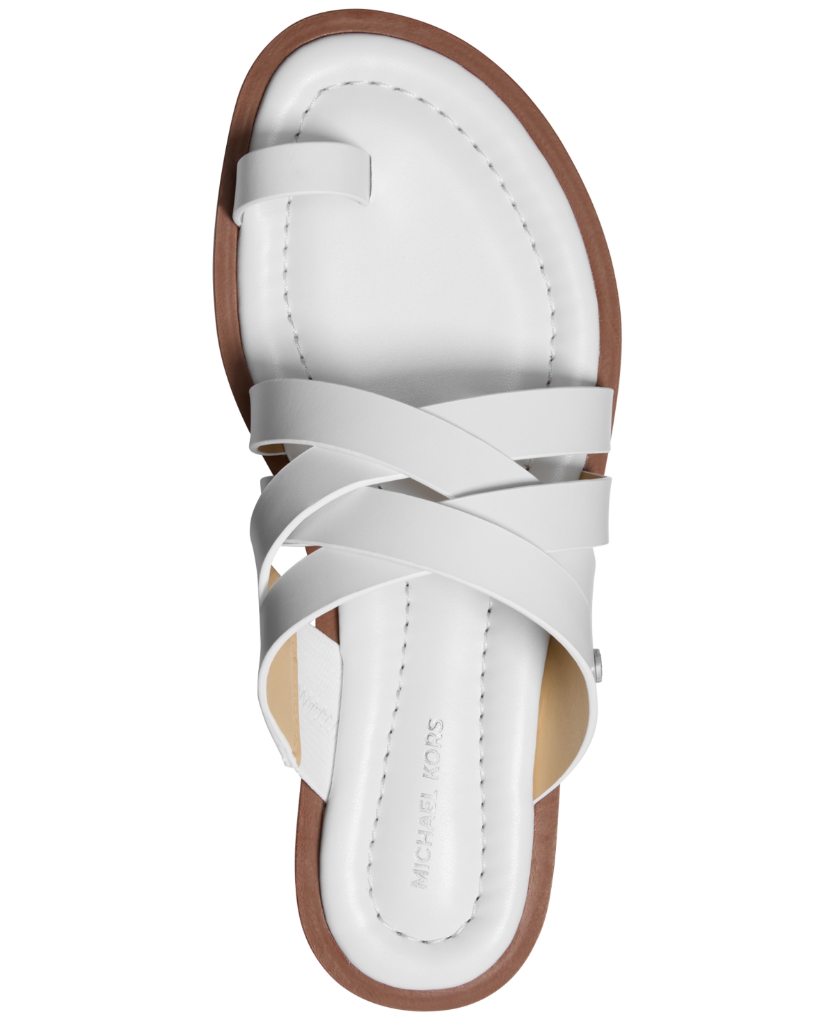 Michael Kors Nora Leather Sandal In Optic White