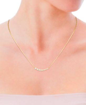 Diamond East West Necklace (1/2 ct. t.w.) in 14k Yellow Gold