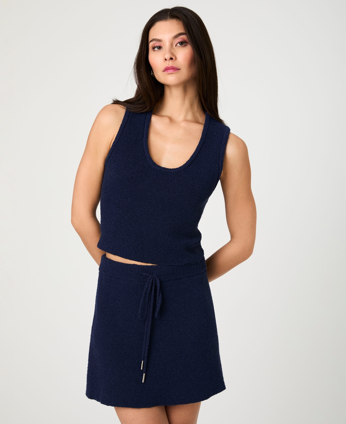 French Connection Terry Spun Miniskirt In Midnight Blue