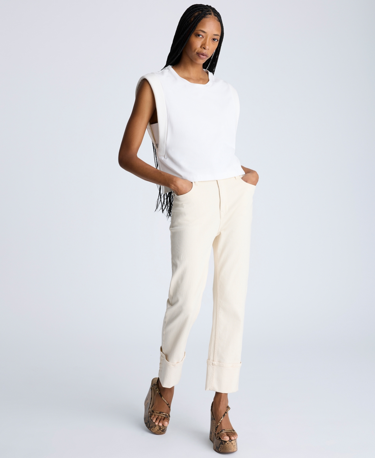 Kenneth Cole Women's Muscle Top In Pure White