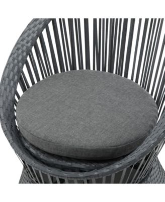 Streamdale Gray swivel wicker lounge chairs (set of 2), Modern, rattan/iron frame