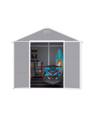 Campcraft 8x8 resin shed, durable PP, waterproof, UV/rust proof, large storage, HD window