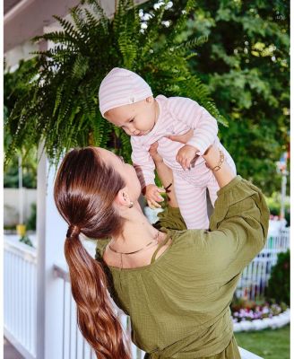 Baby Girls 3 Piece Striped "Hot Air Balloon" Modal Blend Bodysuit Set