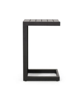 Modern Matte Aluminum C-Shaped Outdoor Side Table