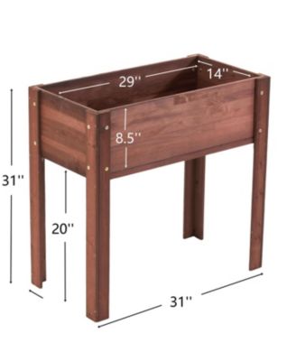 31x31x16" Raised Garden Bed, Elevated Wooden Planter Box