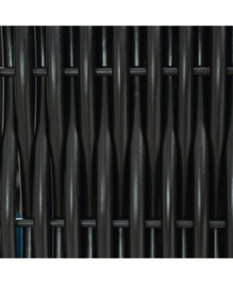 Acacia Wicker Club Chair, Black frame, dark teal cushions, 27,5"W