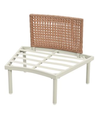 8-Pc Half Moon Patio Sofa Set, Wicker, Glass Tables, Cushions & Pillows, Beige