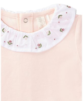 Baby Girls Embroidered Flower Ruffle-Collar Rich Footie