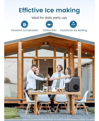 35lbs/Day,One-Click Operation,Self-Cleaning Countertop Nugget Ice Makers Ice Maker Machine