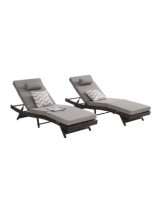 Streamdale Outdoor Wicker Reclining Lounge Chairs (Set of 2) - Beach, Pool, Garden