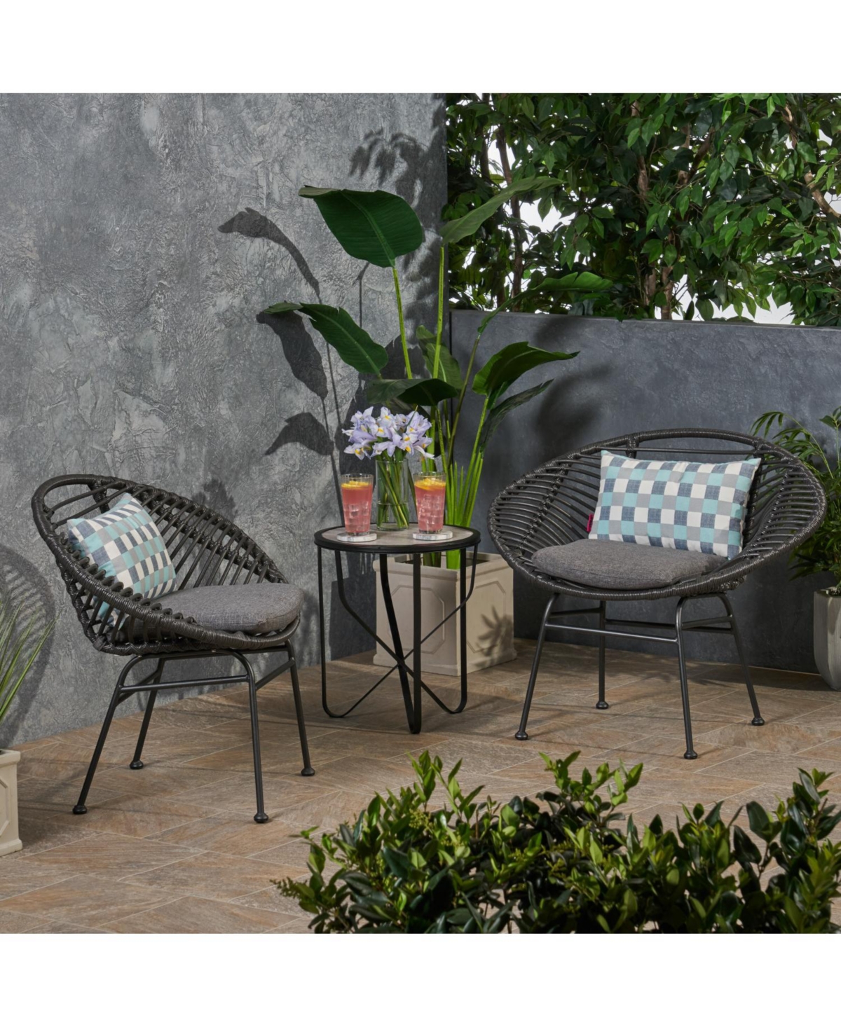 Streamdale Modern Outdoor Basket Chair Set - Relax in Style