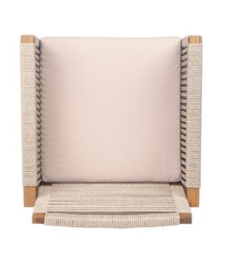 Acacia Patio Chairs (Set of 2), Rope Back, Cushions, Light Brown