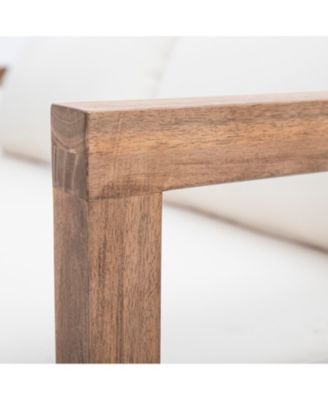 Streamdale Acacia Patio Set, 4-piece, cushions, coffee table, Brown wash/beige