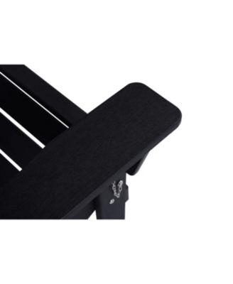 Streamdale Black HDPE Folding Adirondack Chair w/ Cup Holders