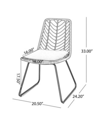 Streamdale Rattan & Iron Outdoor Dining Chairs - Set of 2
