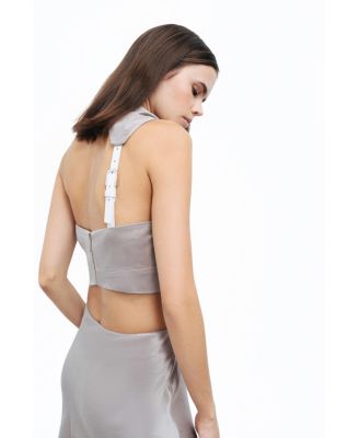 Women's Backless Belted Blouse