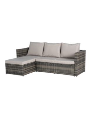 Streamdale 3-Piece Patio Set, Woven L-Shaped Sectional, Sofa, Lounger & Coffee Table