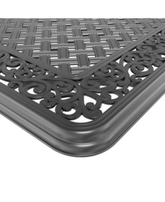 Streamdale 7-pc Cast Aluminum Dining Set, 6 Swivel Chairs, Rectangular Table, Black Frame